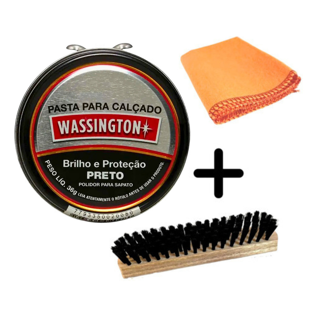 Kit 1 Graxa Cera Pasta Wassington 36g Preto 1 Esco