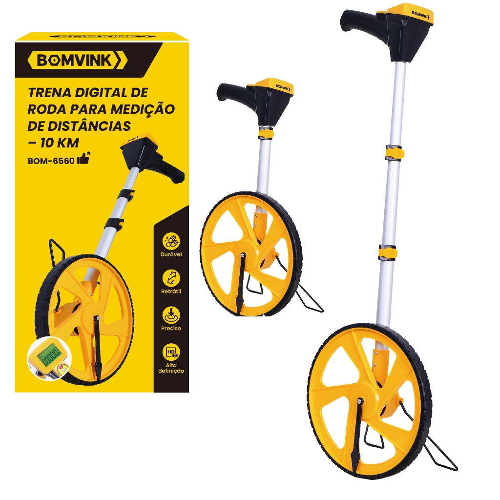 Trena Analógica com Roda Trena Digital 10KM para