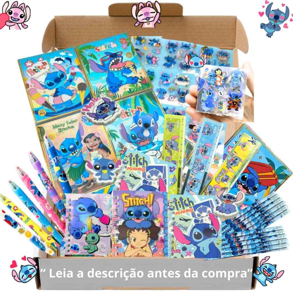 Kit Stitch Papelaria Fofa Kawaii  Presente Criativ