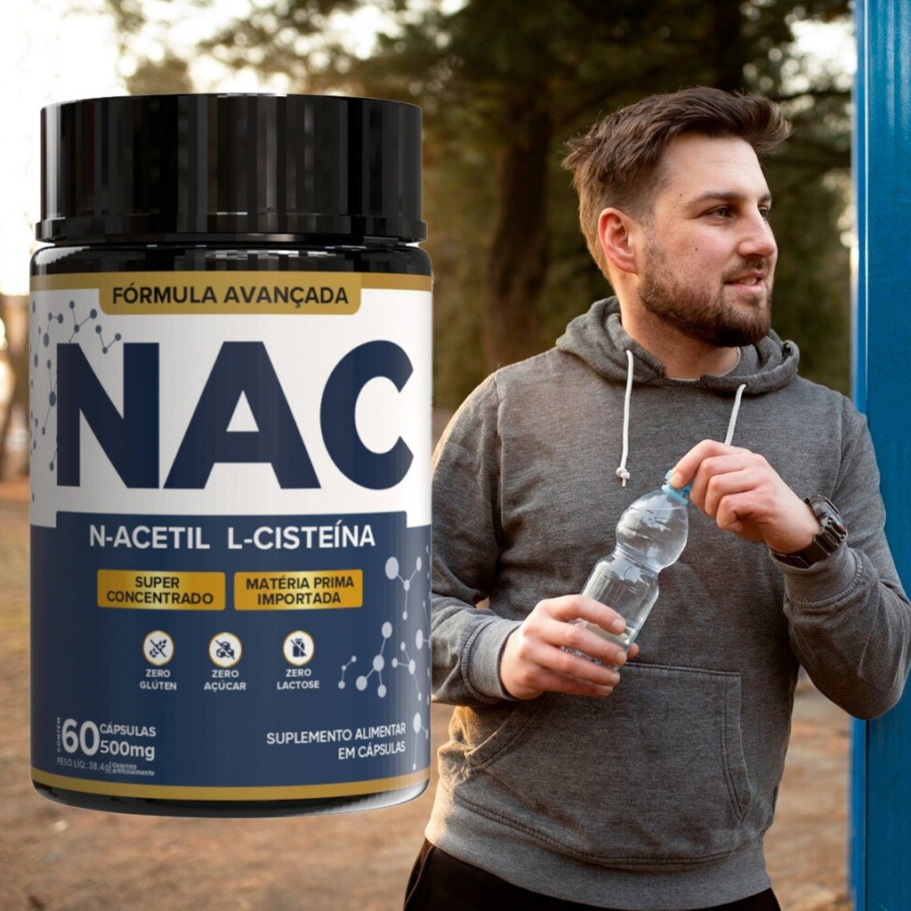NAC Antioxidante Fígado N-Acetil L-Cisteína 500m