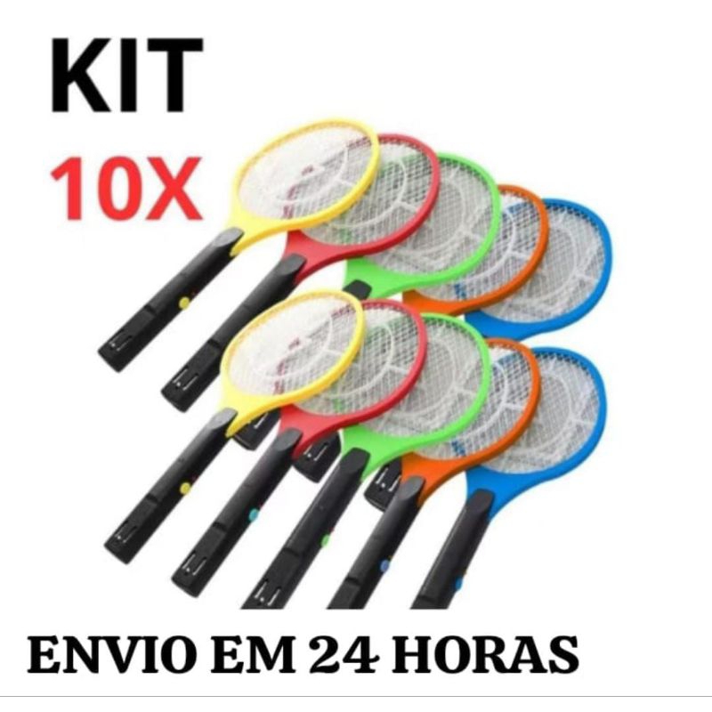 Raquete elétrica kit com 10 unidades