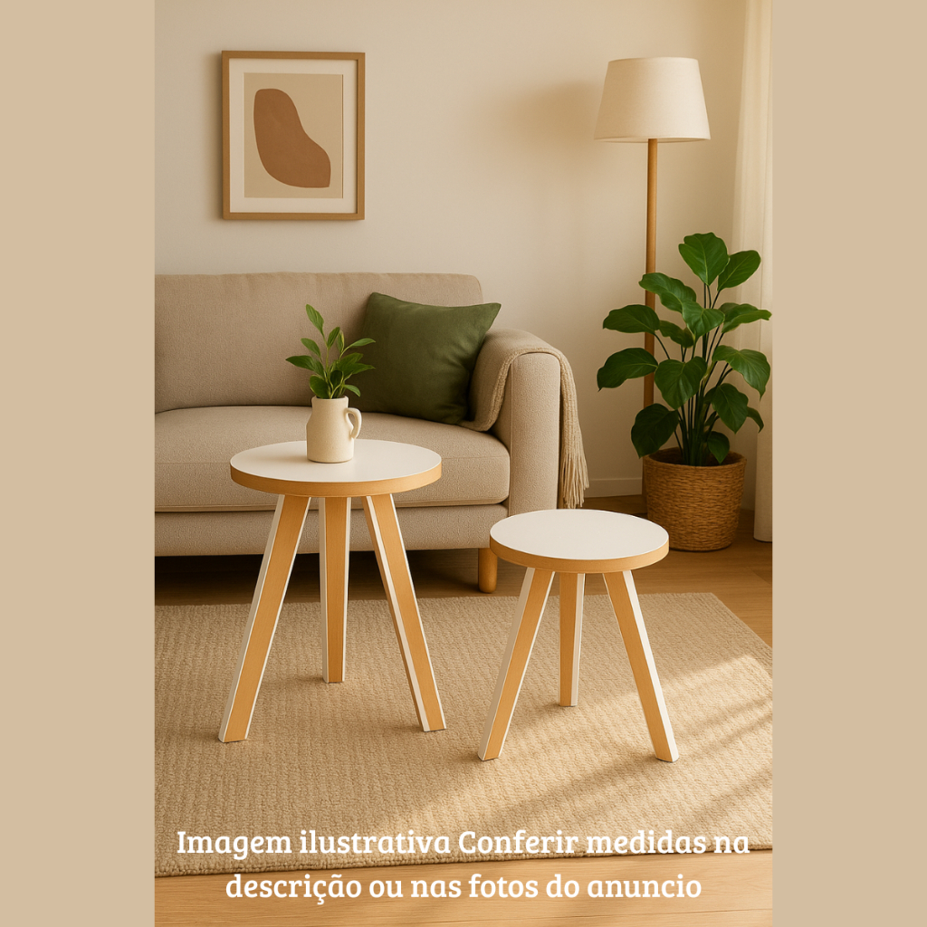 Conjunto 2 Mesinhas de Centro Decorativa Mesa de A