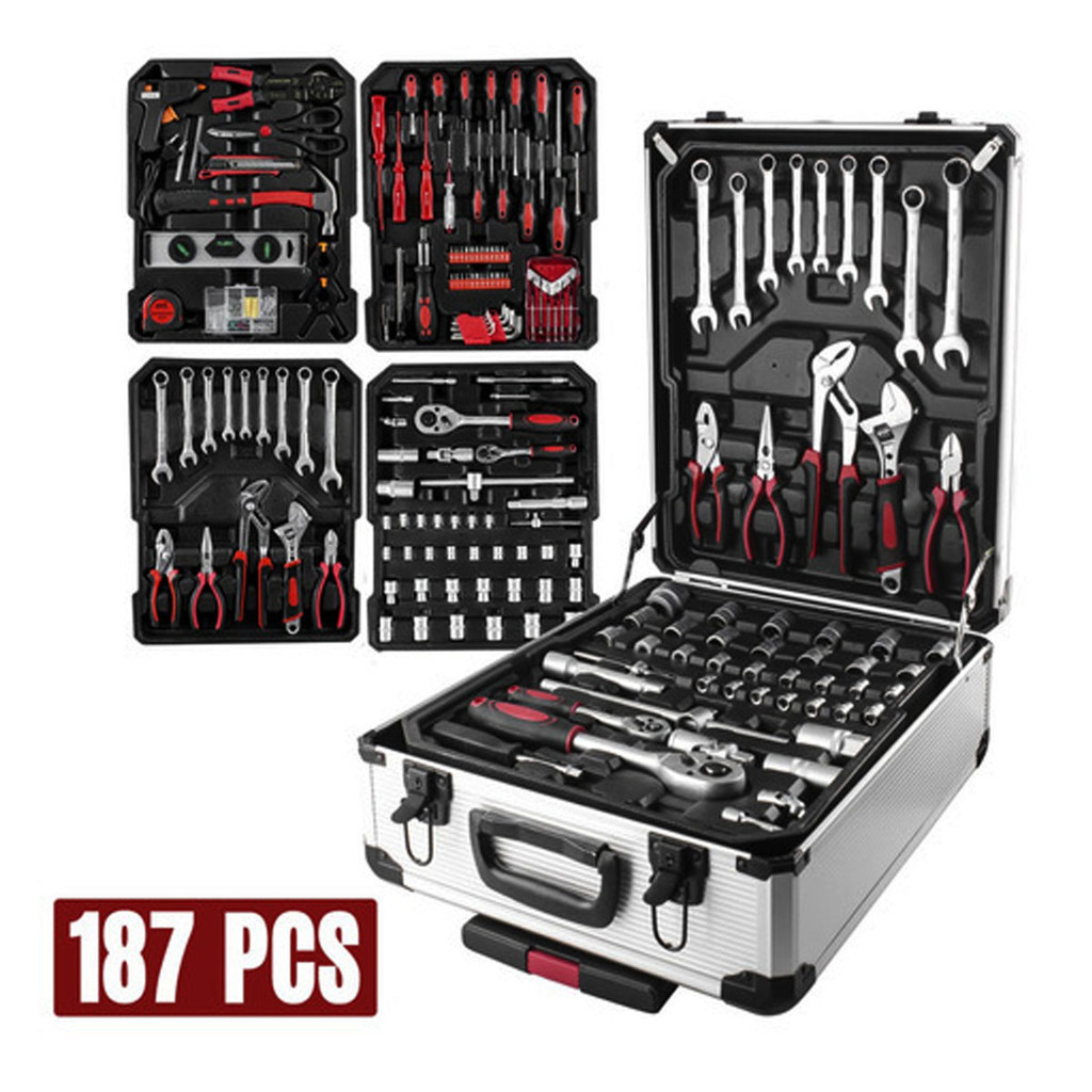 Kit Maleta De Ferramentas 187 Pçs Cromo Valadinum