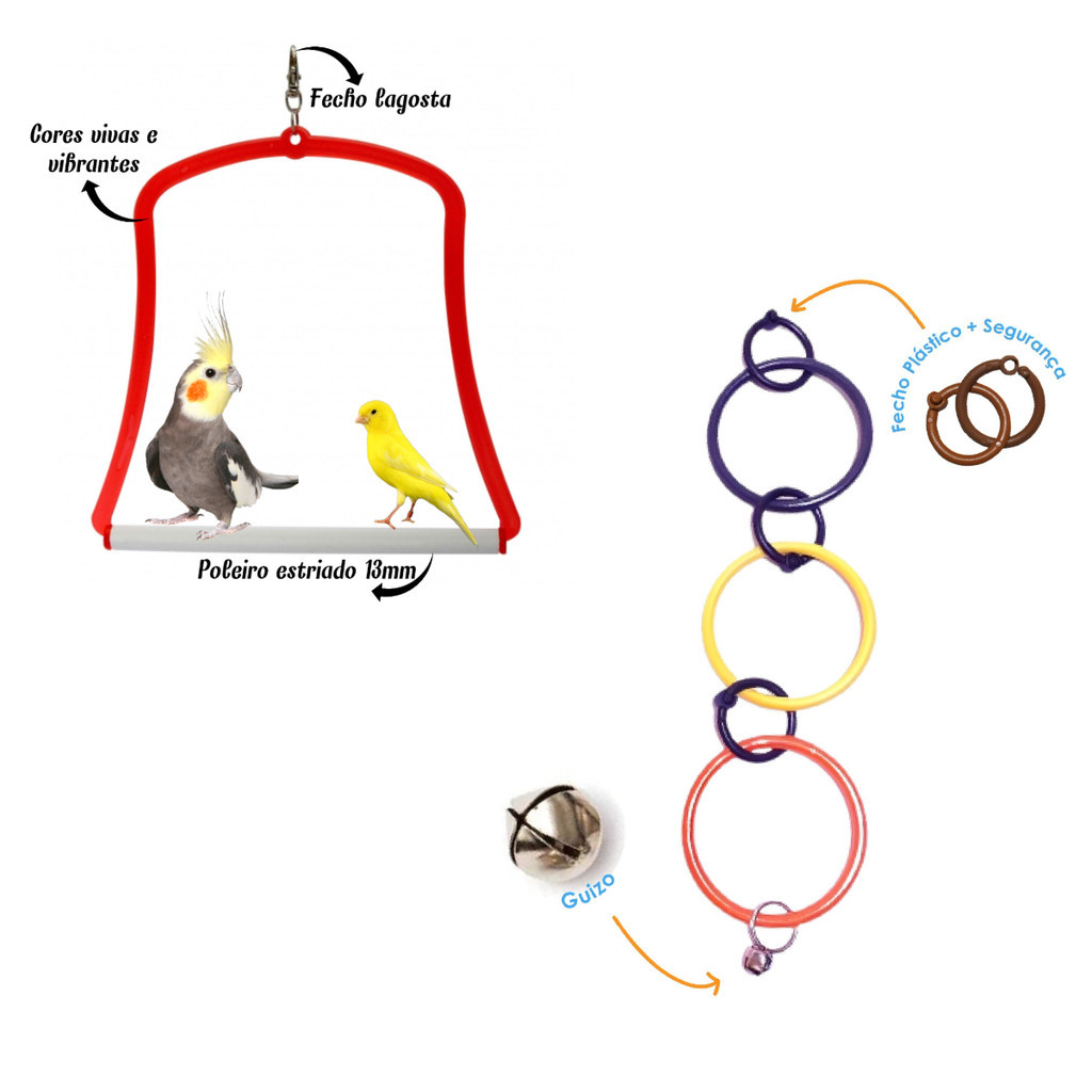 Kit de Brinquedos Balanço Pequeno e Trio de Argol