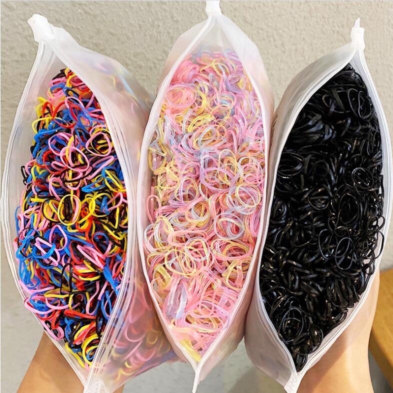 1000 Peças Bolsa Elástico De Cabelo Feminino Des