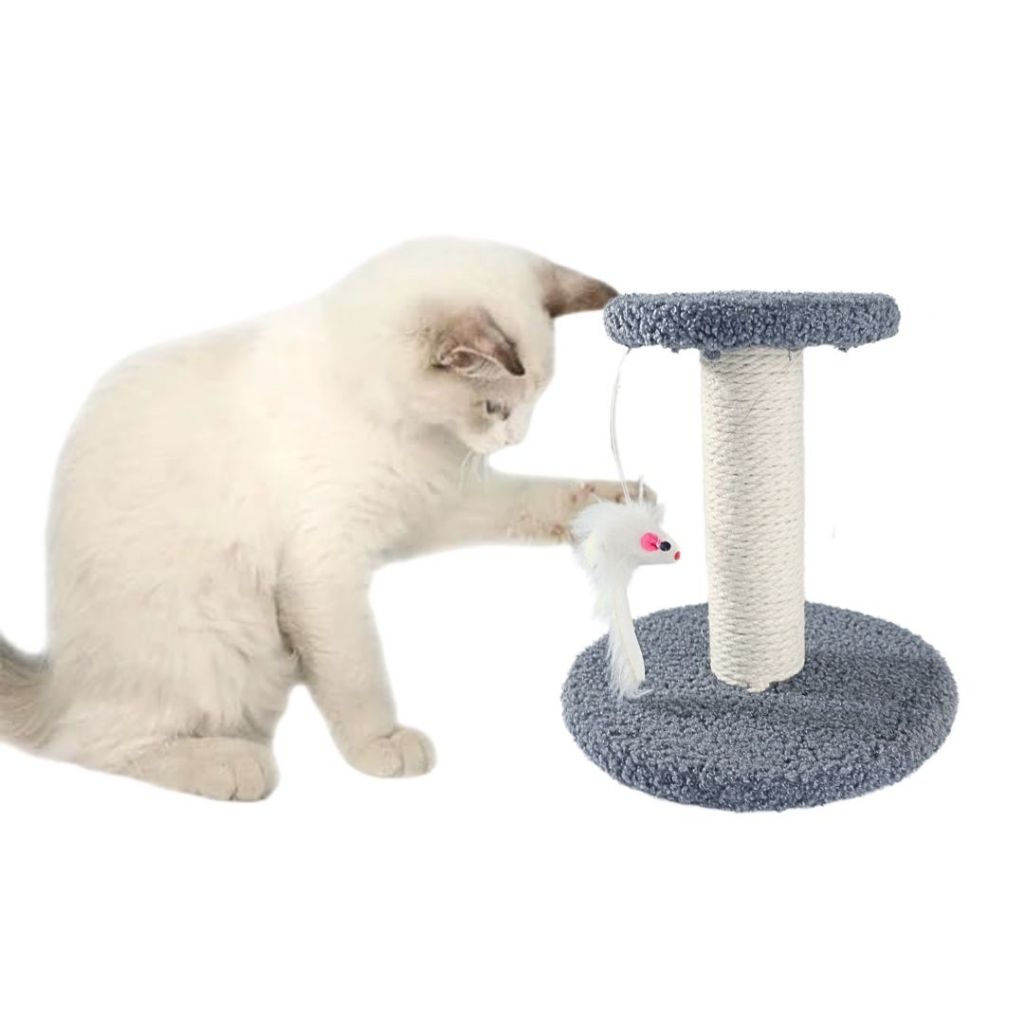 Arranhador Para Gatos Poste Sisal Brinquedo Duplo 