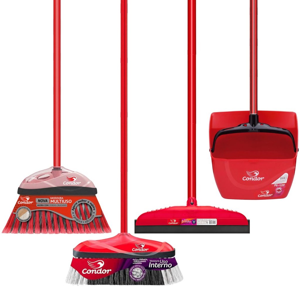 Kit Limpeza 1 Vassoura Varre Muito Interna 1 Varre