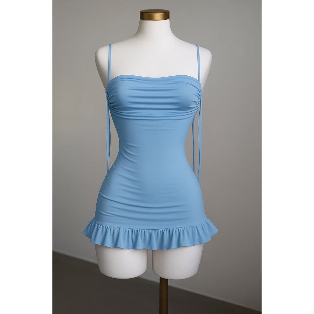 Mini Vestido Com Babado Suplex Com Várias Formas