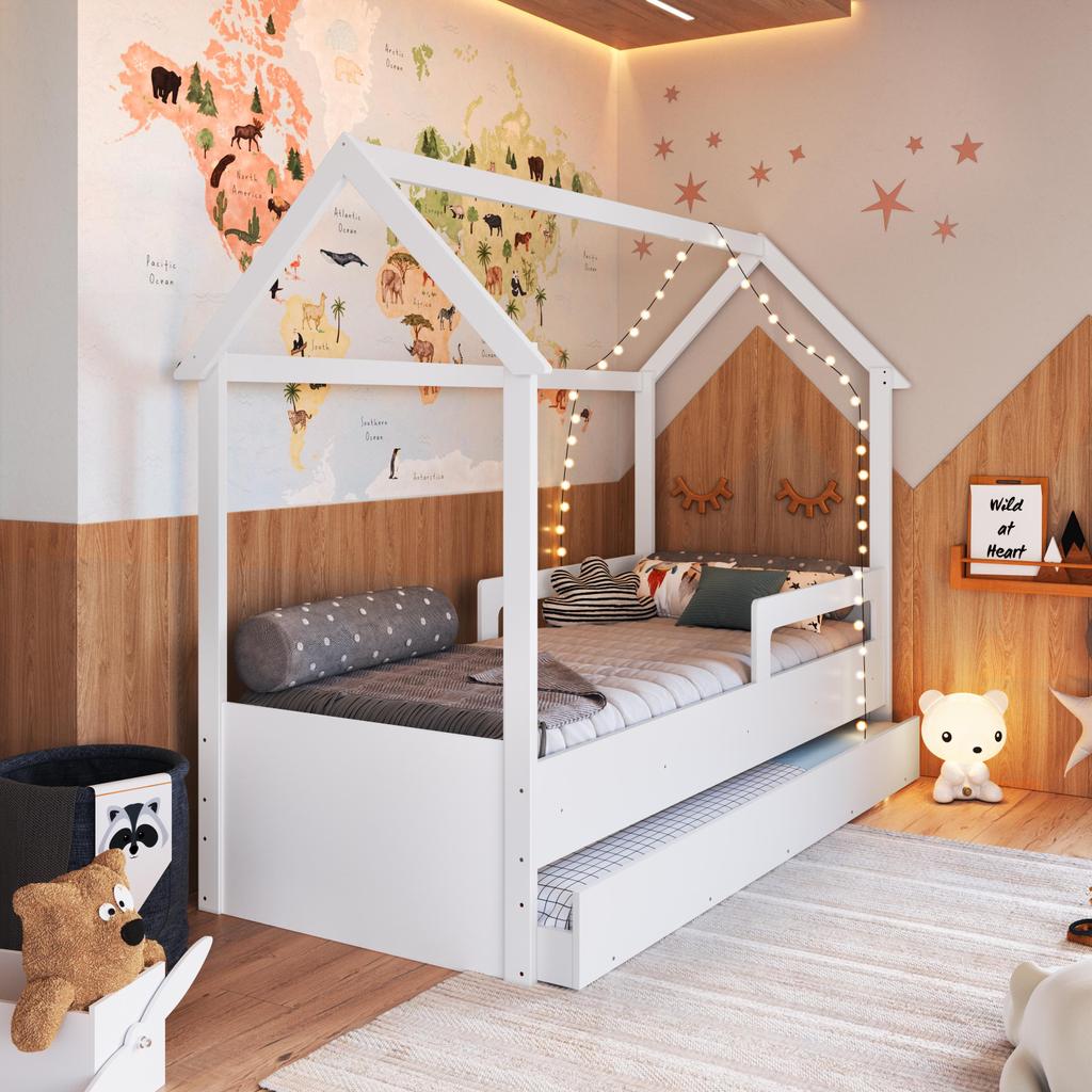 Cama Infantil Montessoriana Bicama Solteiro Menino