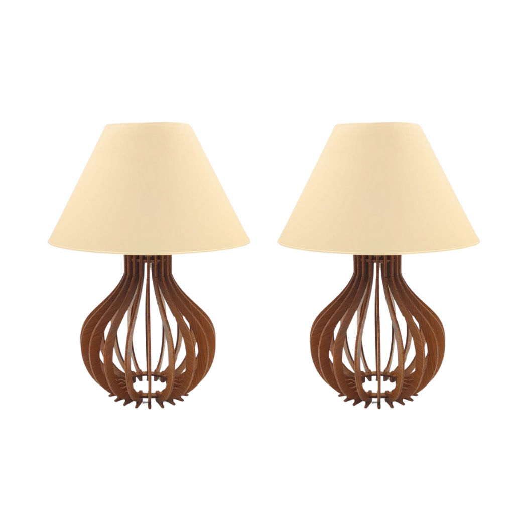 2 Conjunto Abajur Sala Quarto Luminárias De Mesa 