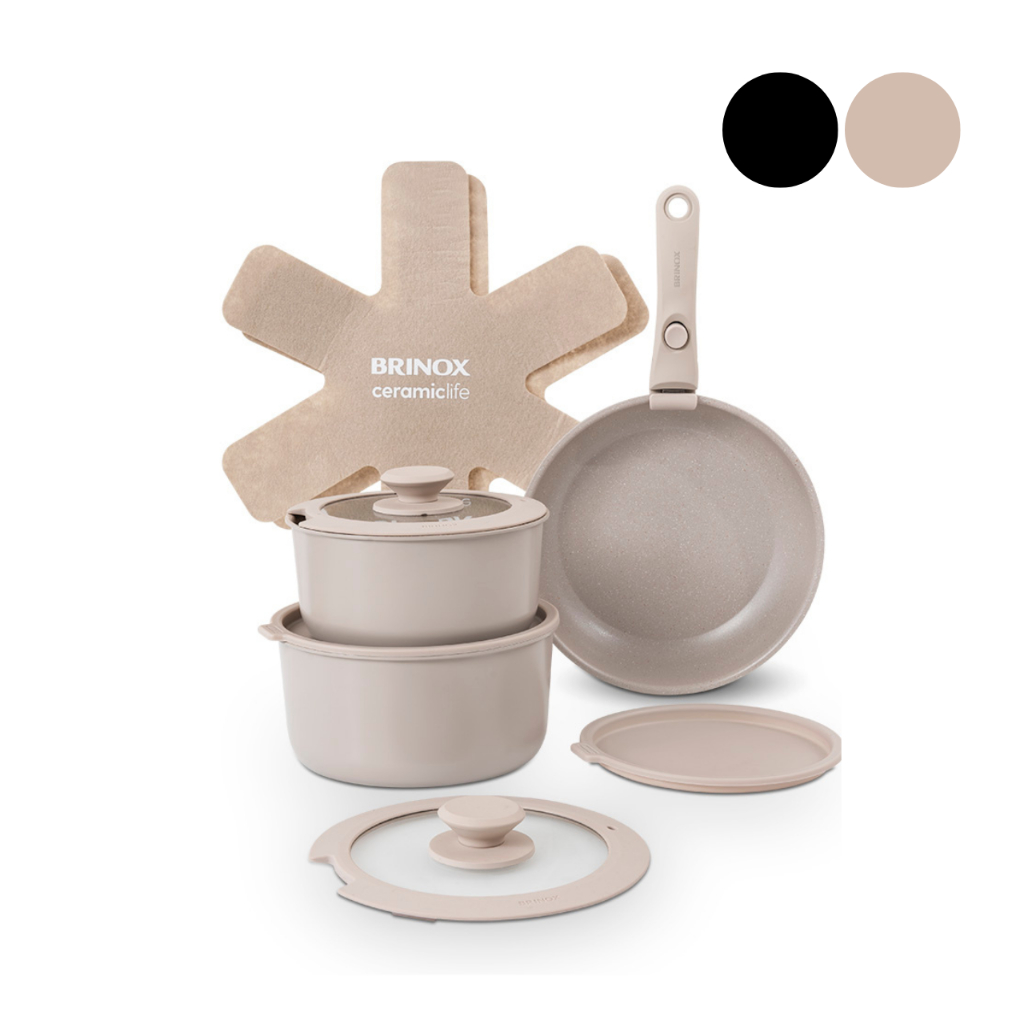 Jogo de Panelas Empilhável Brinox Ceramic Life Fi