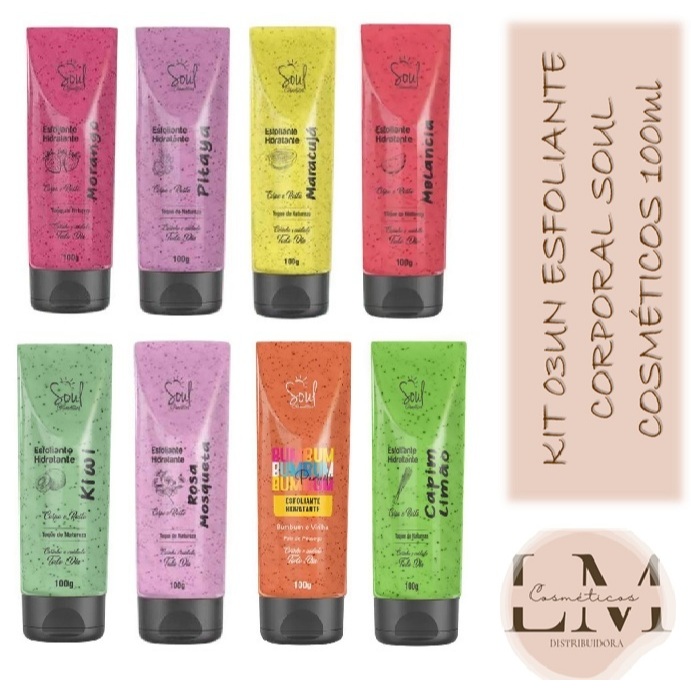 Kit 03un Hidratante Esfoliante Soul Cosméticos 10