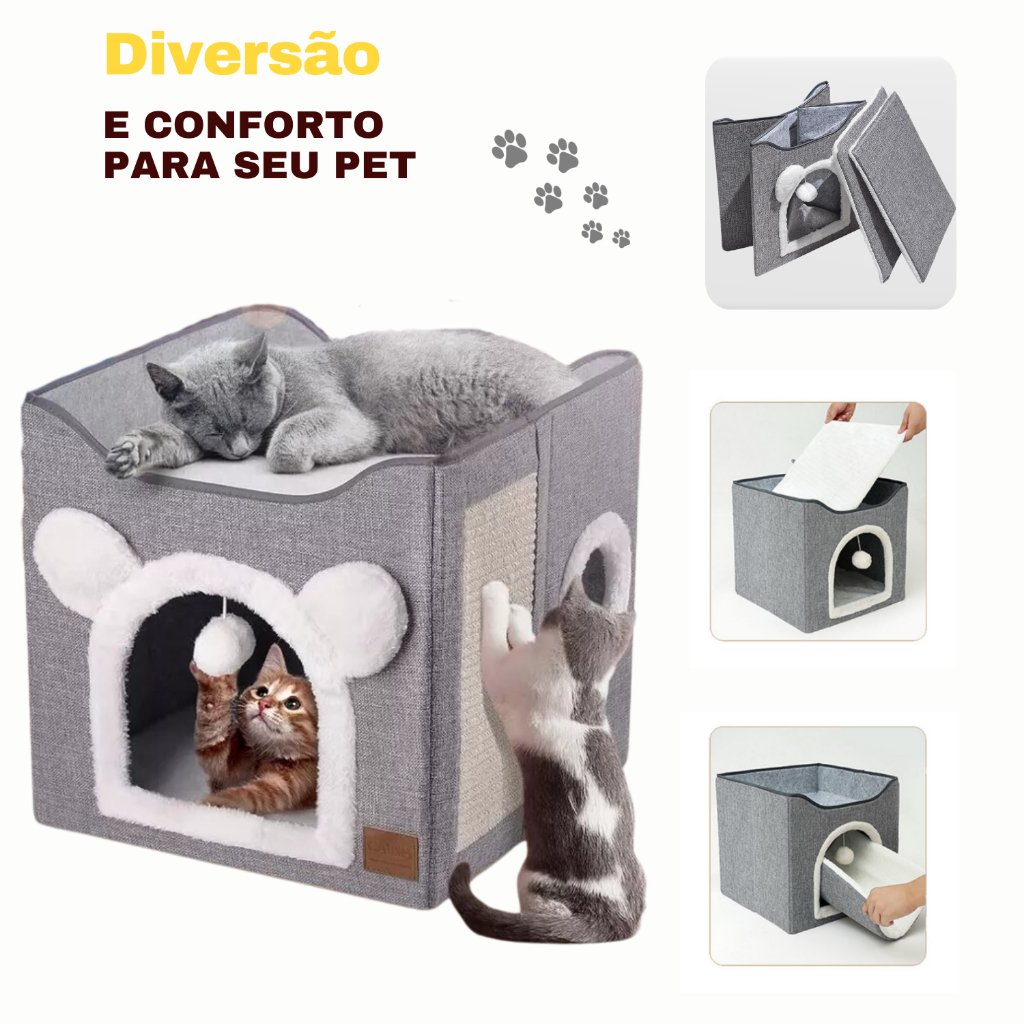 Casa Gato Pet Ninho Toca Resistente Tapete Lavavel