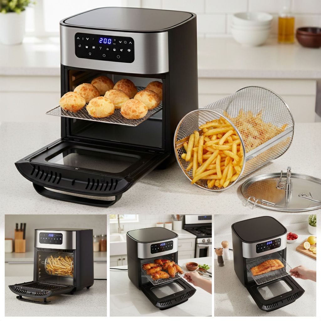 Air Fryer Fritadeira elétrica 1700W 12L Panela de