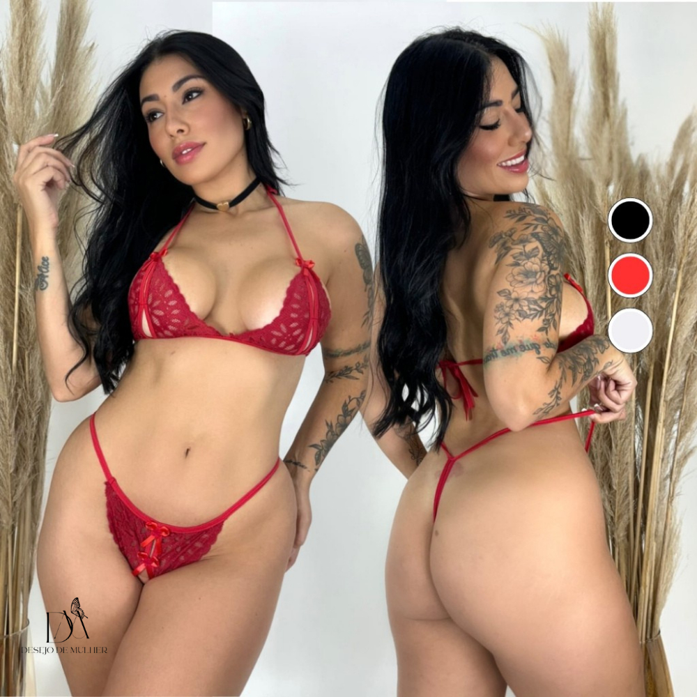 Conjunto Apressadinha Lingerie Sexy com Abertura S