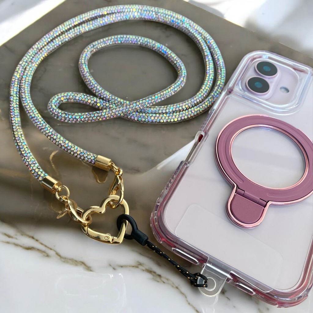 Cordão de Celular Luxo com Strass  | Alça com Co
