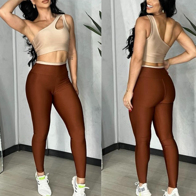 Conjunto Academia Cropped Nula Manga Legging Cos A