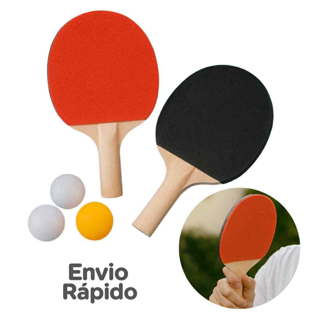 kit Raquete de Ping Pong + Bolinhas ALTA QUALIDADE