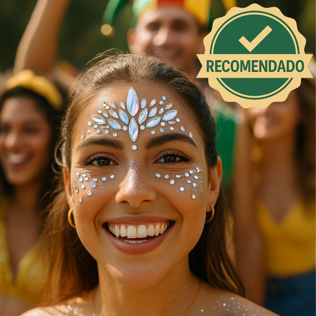 Adesivos Facial Para O Rosto Strass Cristais Maqui