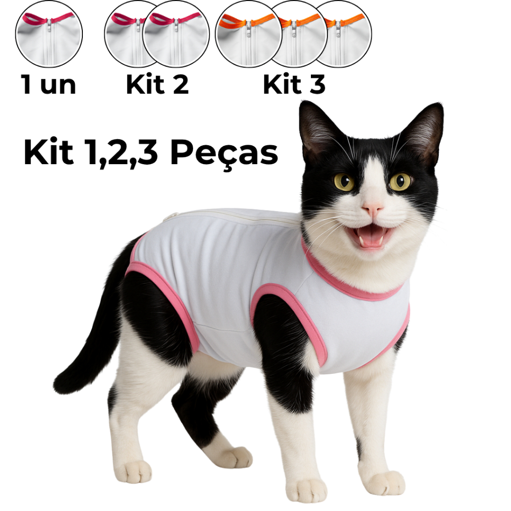 Kit 1,2,3 Roupas Pós Cirúrgica Pet – Macac