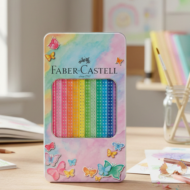 LAPIS COR TRIANGULAR FABER CASTELL 12 CORES SPARKL