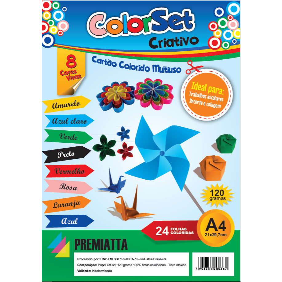 COLOR SET CRIATIVO A4 120G (21X29,7) PCT C/24 FOLH