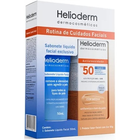 Kit Helioderm Protetor Solar Facial FPS 50 Cor Mé