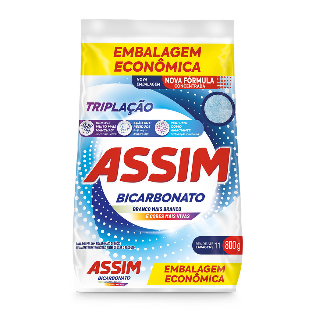 Lava Roupas em Pó Assim Bicarbonato Embalagem Eco