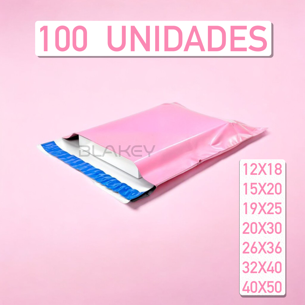 KIT 100 Envelopes de Segurança Rosa Chiclete (Int