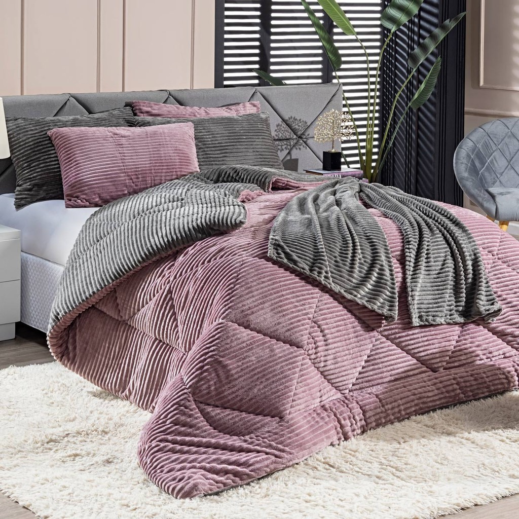 Kit Coberdrom KING 03 Peças Edredom Cobertor Dupl