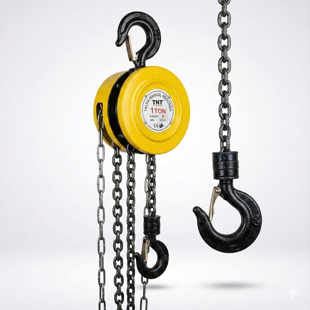 Talha Manual 1 Tonelada 1000kg Com Corrente 3 ou 5