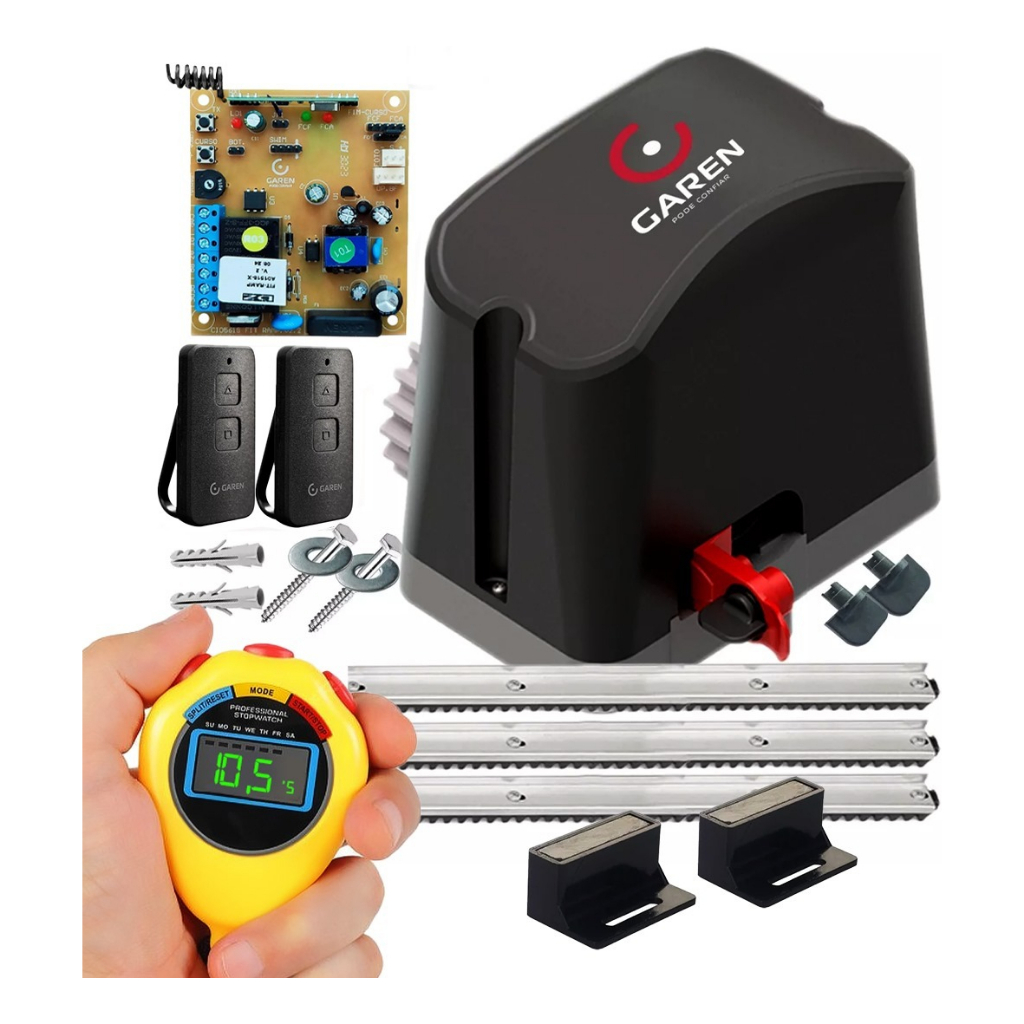 Kit Motor Portão Eletrônico Deslizante Completo 