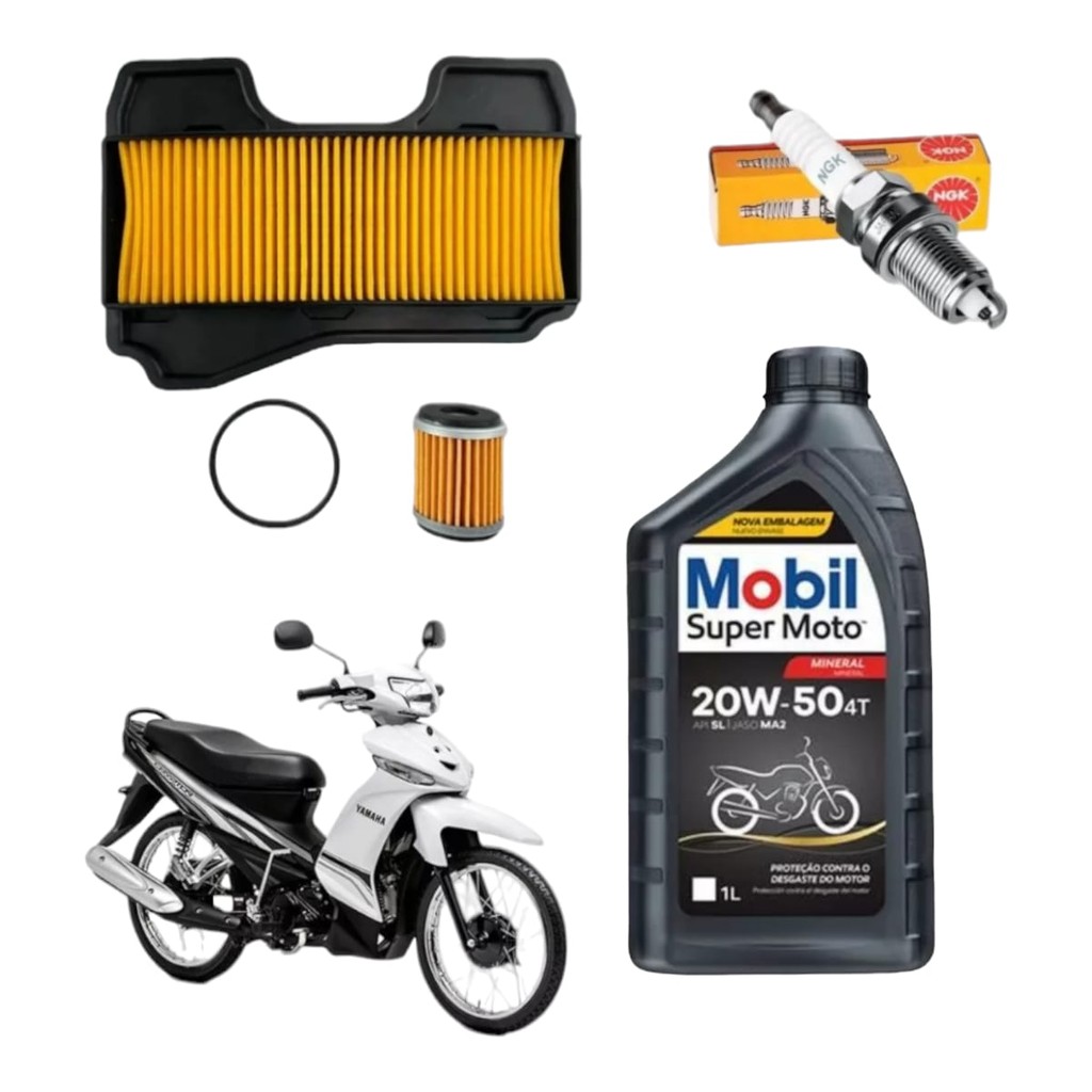 KIT REVISAO Filtro Ar Oleo Vela Ngk Yamaha Crypton