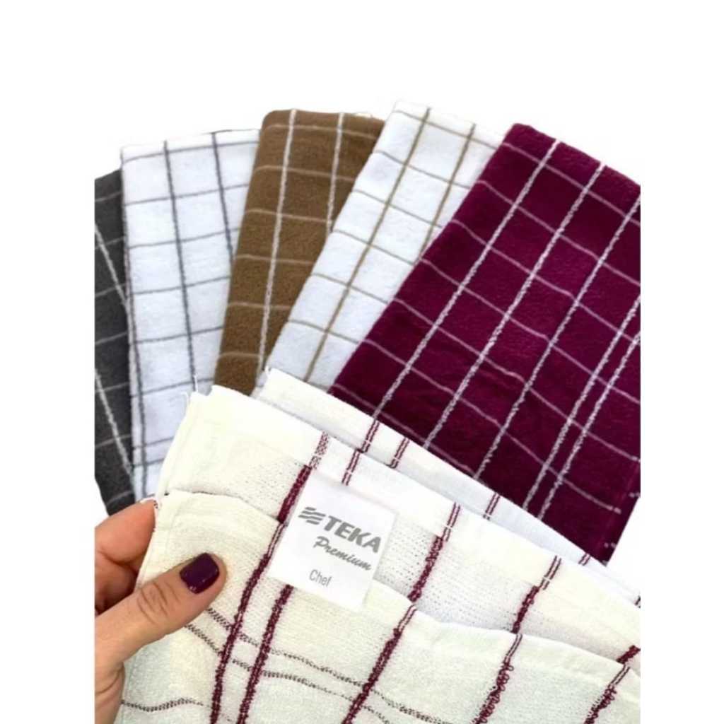 Kit 2, 6 e 8 Panos de Cozinha Teka Chef Atoalhado 