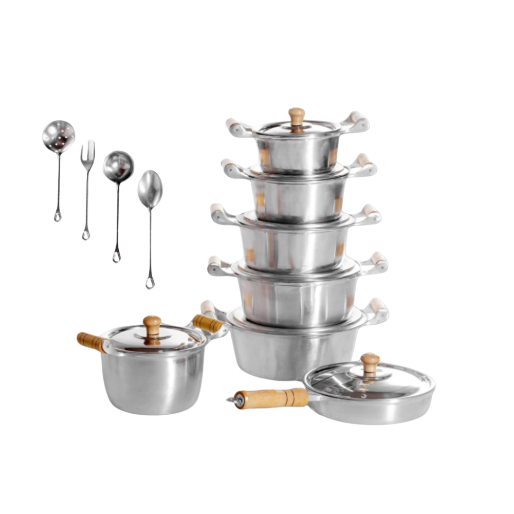 jogo de panelas Alumínio Batido Grosso Batido + F