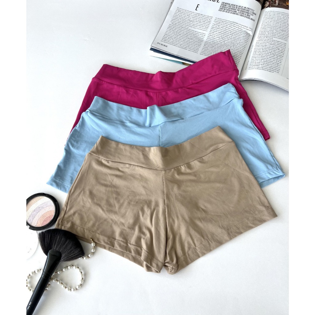 Kit 3 Shortinho Curto Feminino Calcinha Segunda Pe