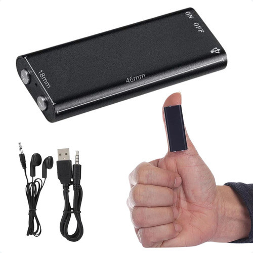 Mini Gravador Voz Digital Espião 8gb Discreto Reu