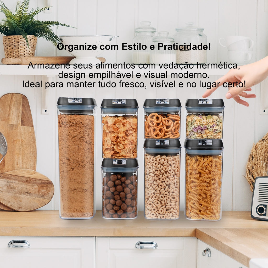 House Organizer – Kit 7 Potes Herméticos Em