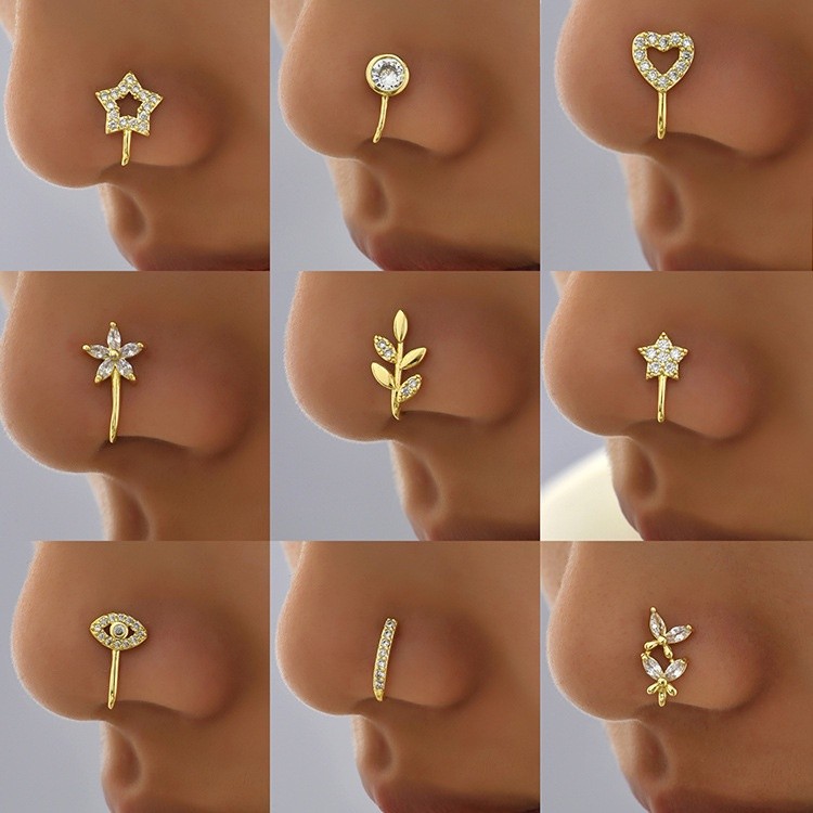 1PC Anel Do Nariz Fake Piercing Body Clip De Orelh