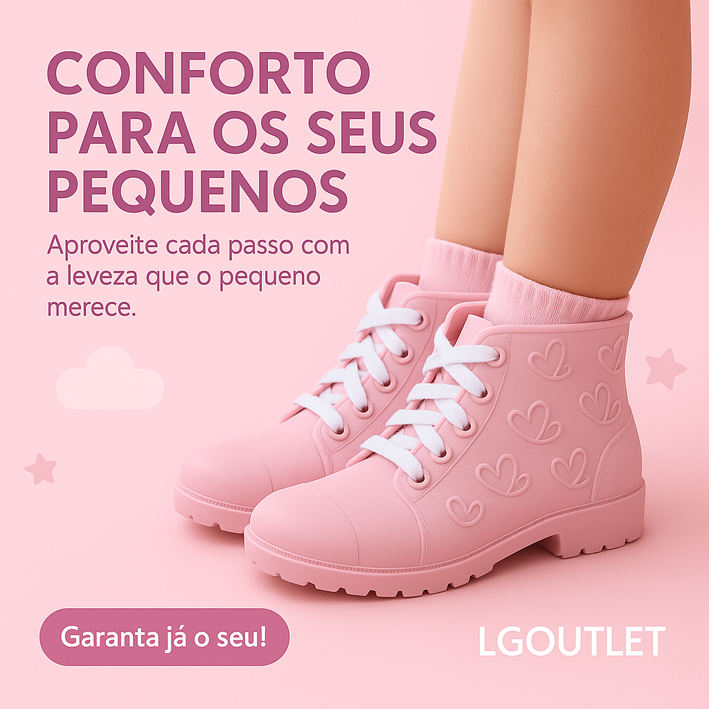 Botinha Feminina Infantil Estilo Coturno Casual Ve