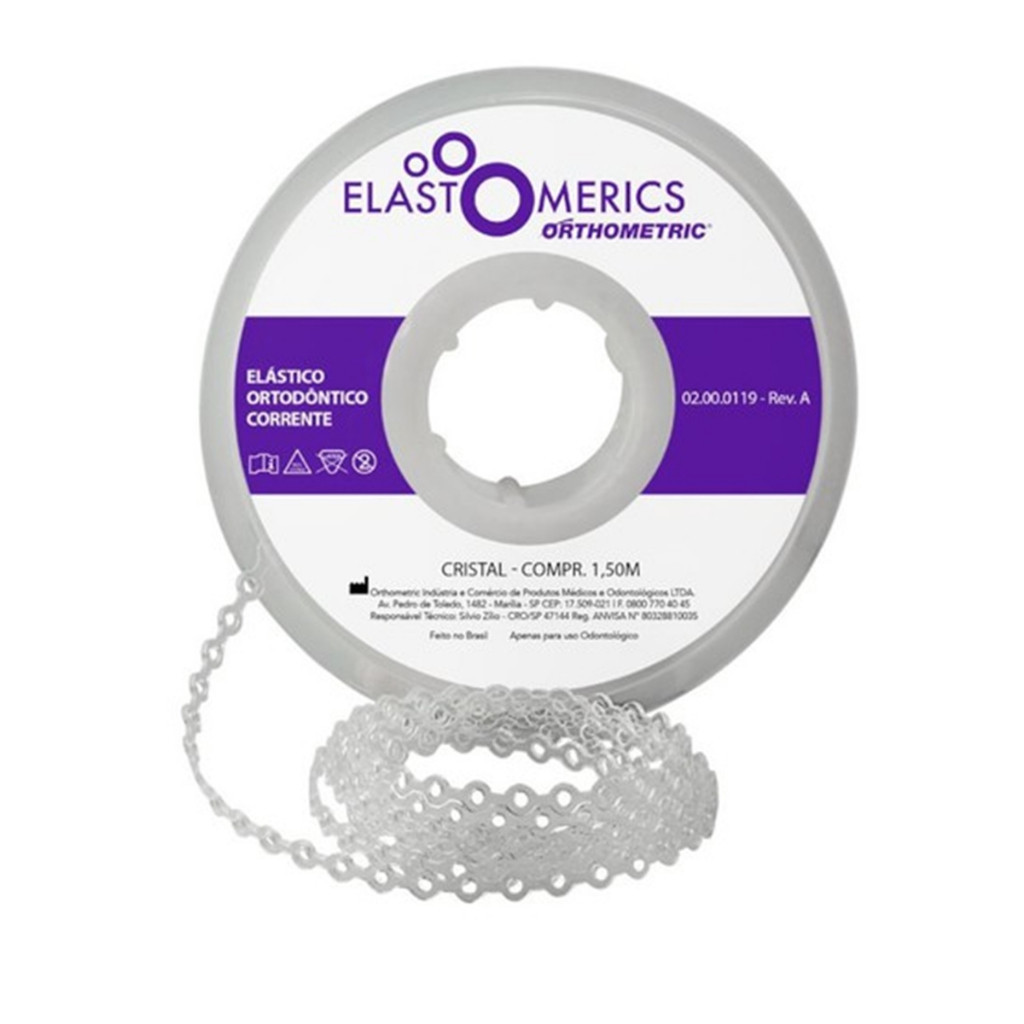 Borrachinha Cristal Trançada Corrente, Rolo de 1,