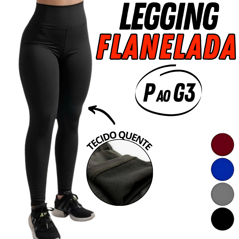 Calça Legging Feminina Flanelada Térmica Inverno
