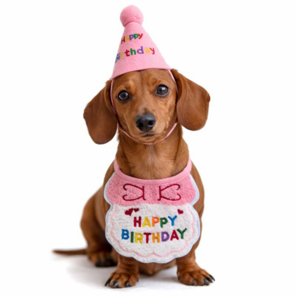 Kit Aniversário Pet Cachorro Rosa  Babador Atoalh