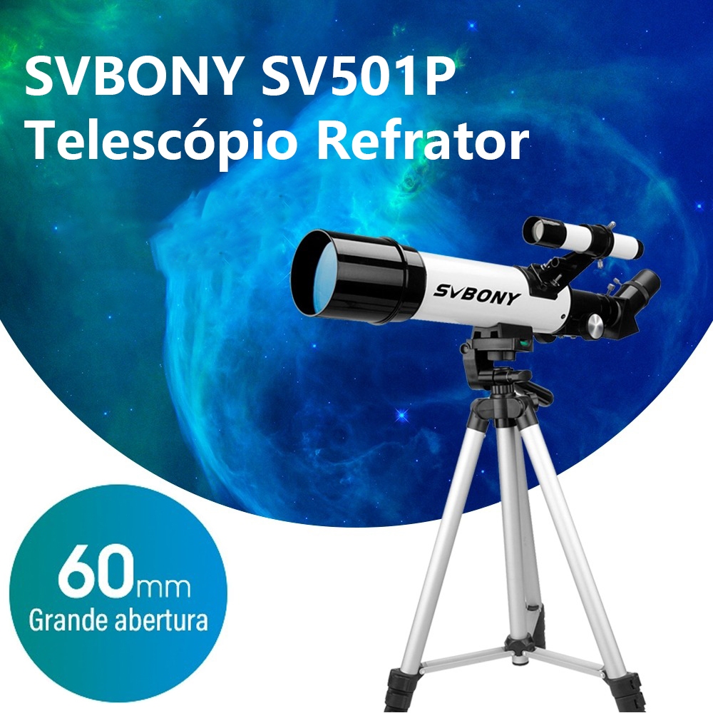Telescópio Luneta Astronômico Refrator 400x60mm