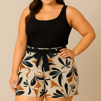 Conjunto Plus Size Conjuntinho Feminino Blusa  Reg