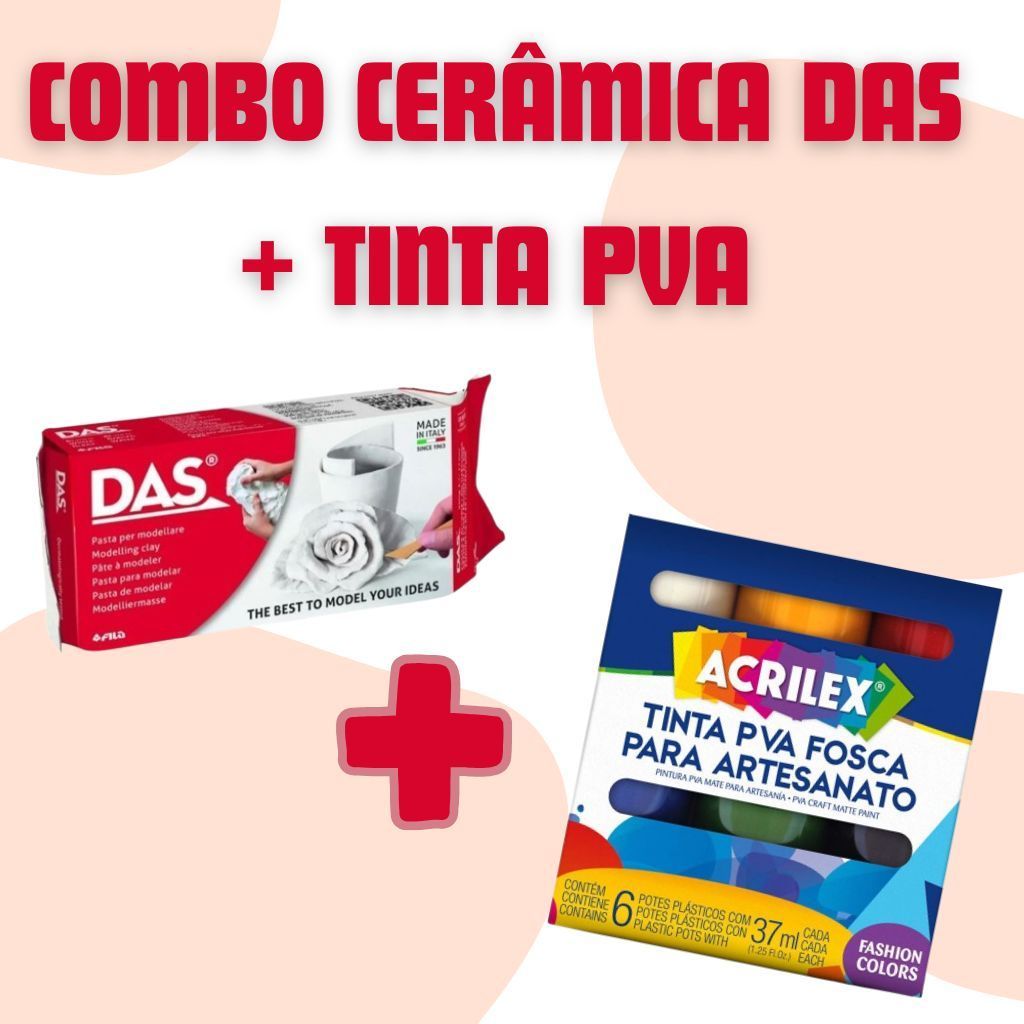 Combo Iniciante Cerâmica Fria DAS + Tinta PVA Acr