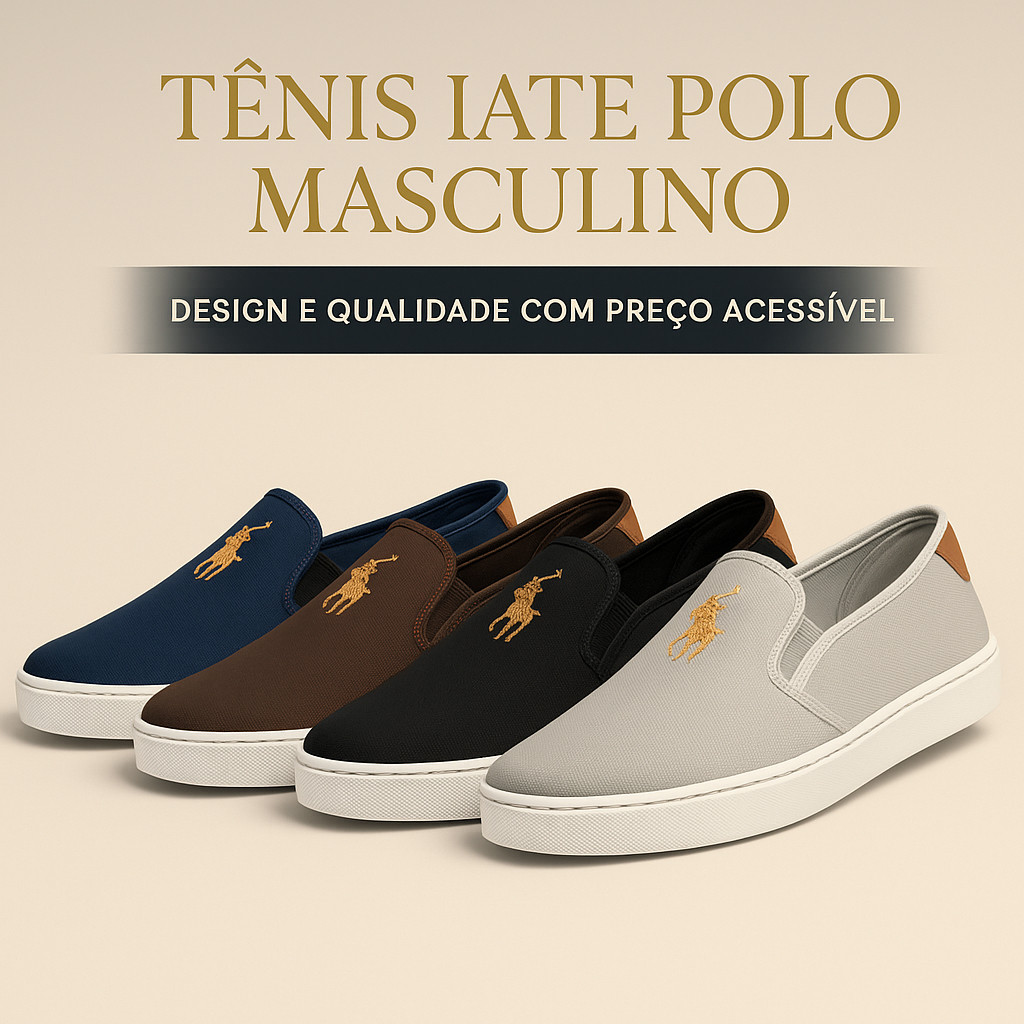 Tênis Iate Masculino Polo Slip On Confortável Le