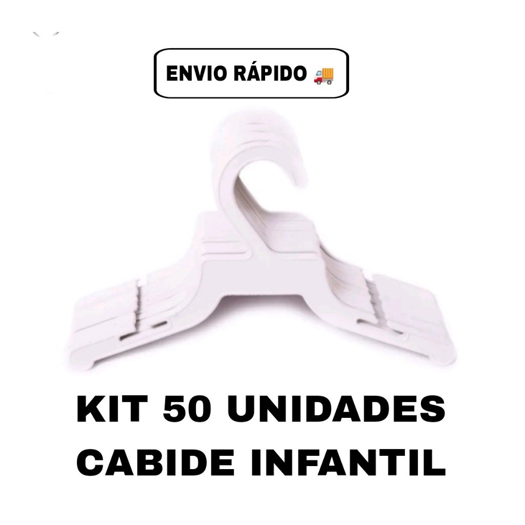 KIT 50 CABIDES INFANTIL BEBÊ CABIDE PARA ROUPAS D