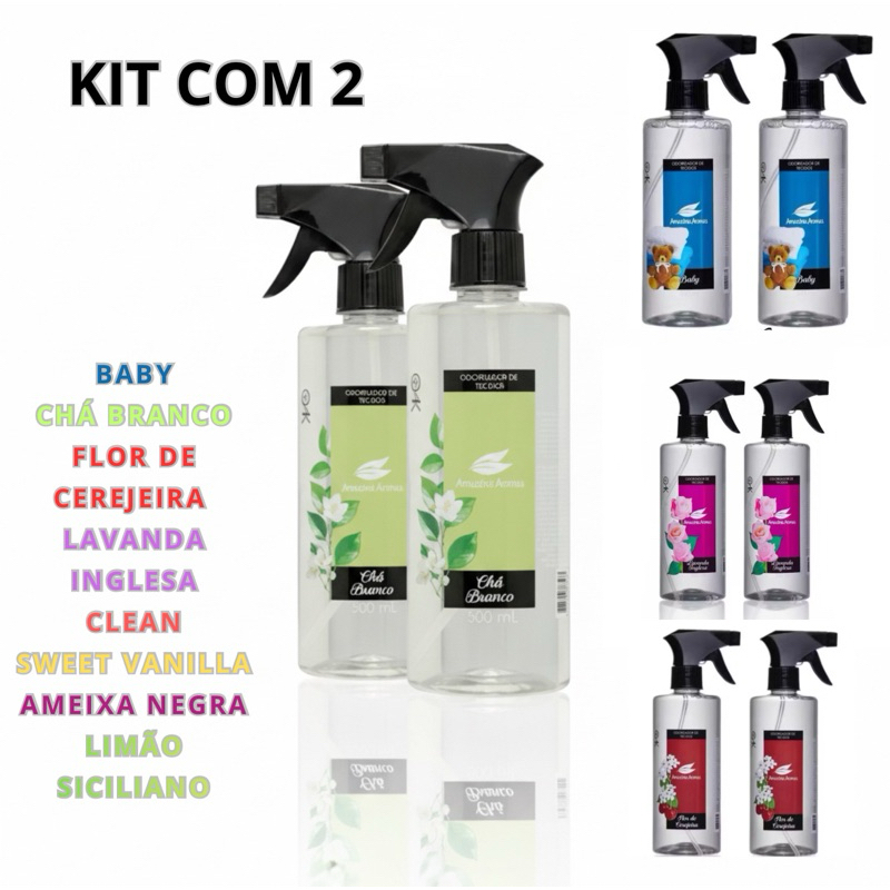 Kit 2 Odorizador de Tecidos 500ml Amazônia Aromas