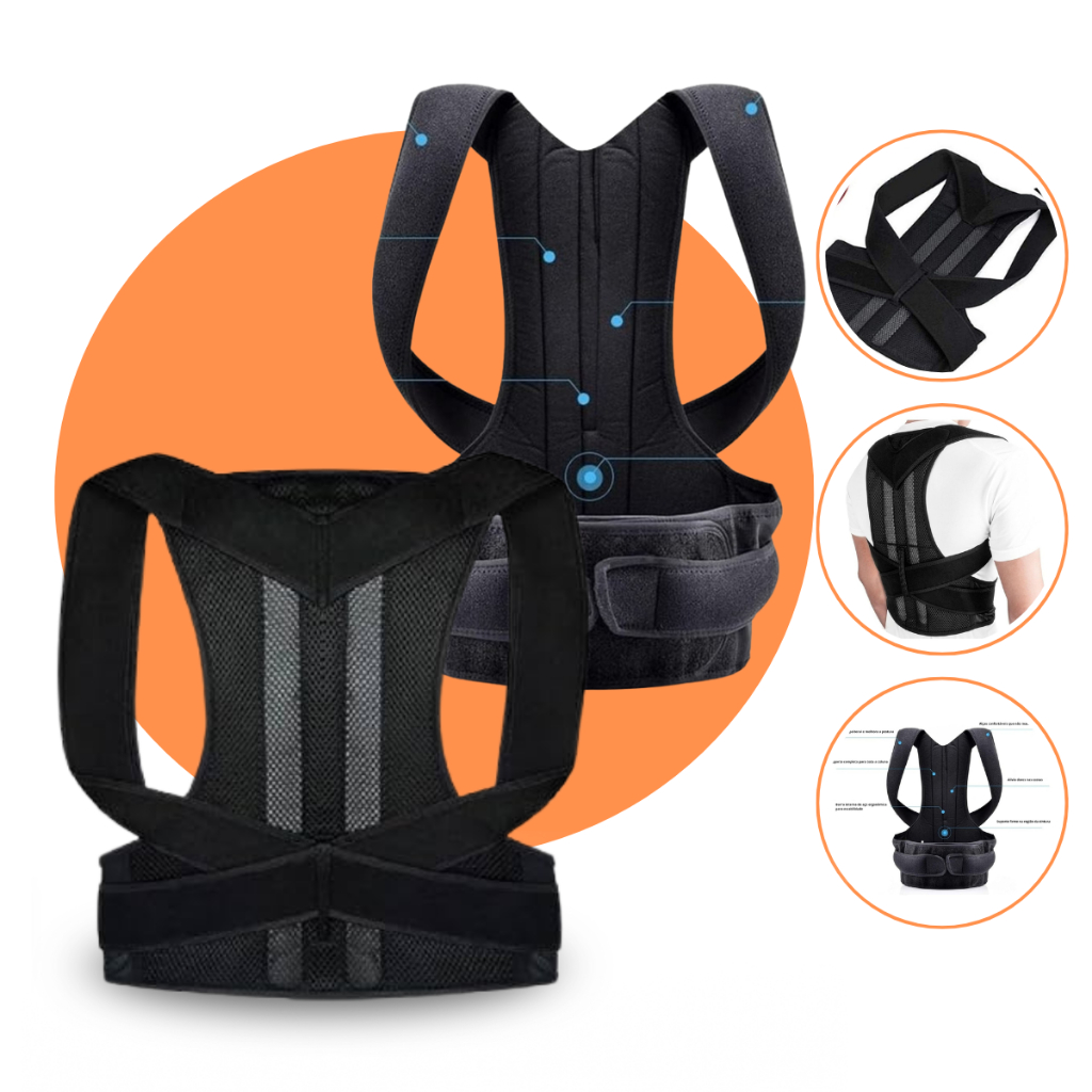 Corretor Postura Cinta Postural Ajustável Para Co